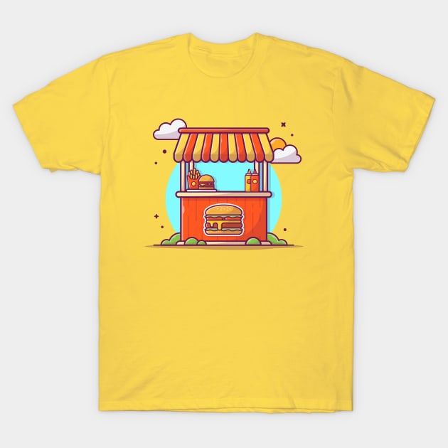 Burger Stand Cartoon T-Shirt by Catalyst Labs